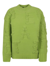 Bottega Veneta Alphabet Jacquard Chenille Sweater In Verde