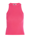 Msgm Ribbed-knit Sleeveless Top In Pink