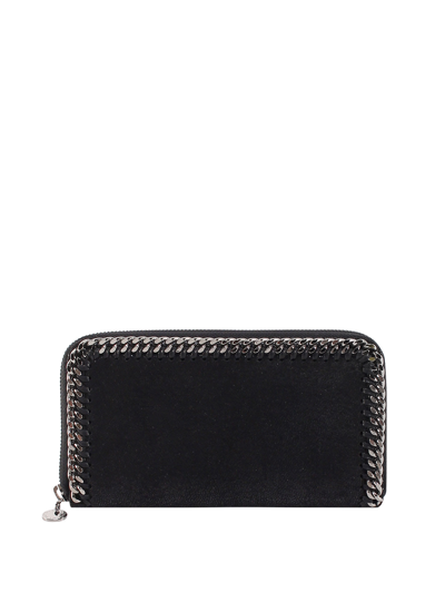 Stella Mccartney Black Faux Leather Wallet In Nero