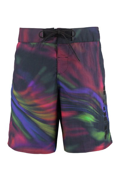 Emporio Armani Sustainability Project - Printed Swim Shorts In Multicolor