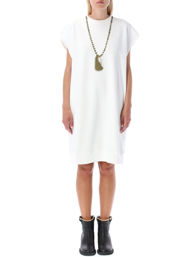 Mm6 Maison Margiela Necklace-print Fleece Dress In White