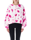 Nike Women's  Sportswear Oversized Fleece Tie-dye Crew Sweatshirt In Active Pink