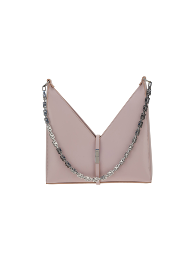 Givenchy Mini Leather Cut Out Shoulder Bag In Light Pink