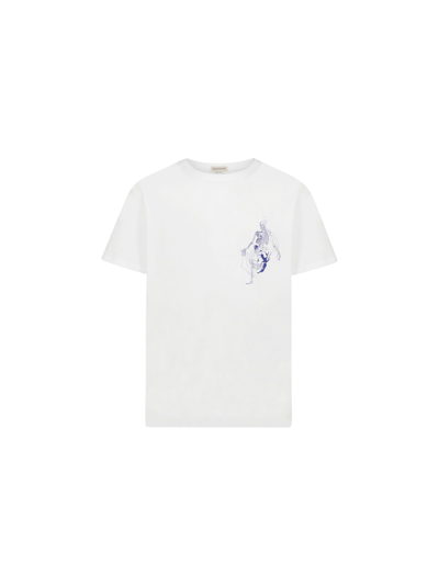 Alexander Mcqueen T-shirt In White/blue | ModeSens