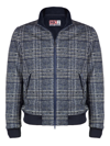 Mc2 Saint Barth Man Mid-weight Prince Of Wales Bomber Jacket Traveler In Black