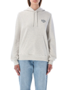 Apc A.p.c. Manuela Hoodie With Embroidered Logo In Heatered Ecru