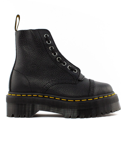 Dr. Martens' Black Grained Nappa Sinclair Boots In Black Milled