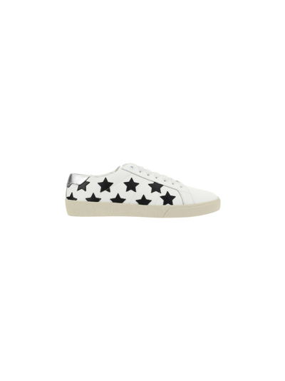 Saint Laurent Leather Sl/06 Low-top Star Sneakers In White