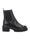 Stuart Weitzman Norah Leather Lug-sole Chelsea Booties In Black