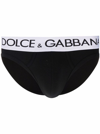 DOLCE & GABBANA DOLCE & GABBANA MANS BLACK COTTON BRIEFS WITH LOGO