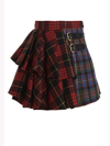 Roberto Cavalli Check-pattern Pleated Mini Skirt In Multicolor