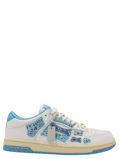 Amiri Bandana Skel Sneakers In Light Blue