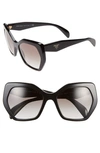 Prada Heritage Angled Butterfly Sunglasses In Black