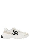 Dolce & Gabbana Nylon And Leather Daymaster Sneakers With Dg Logo In Bianco