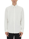 Theory Sylvain Shirt In Structure Knit In Bianco