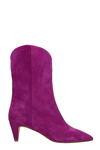 JULIE DEE HIGH HEELS ANKLE BOOTS IN VIOLA SUEDE