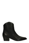 JULIE DEE TEXAN ANKLE BOOTS IN BLACK LEATHER