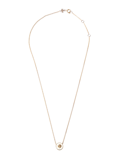 Tory Burch Logo Pendant Necklace In Gold