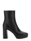 Gianvito Rossi Leather Platform Ankle Boots In Nero