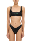 Rotate Birger Christensen Pearla Recycled Polyester Blend Bikini In Nero