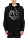 Versace Jeans Couture Versace Jeans Sweatshirt With Laminated Logo In Nero