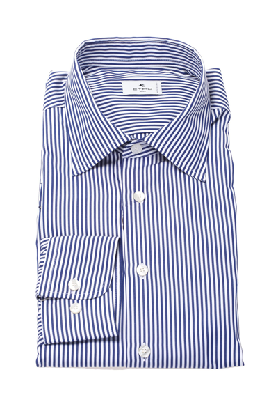 Etro Narrow Striped Cotton Shirt In Righe