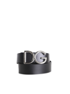 Dolce & Gabbana Dg Logo Buckle Leather Belt In Black