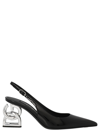 Dolce & Gabbana Lollo 75 Slingback Pumps In Polished Leather In Black