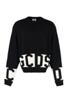 Gcds Wool Blend Knit Logo Jumper In Black
