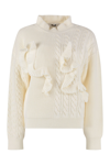 MSGM FRILLED WOOL-BLEND SWEATER