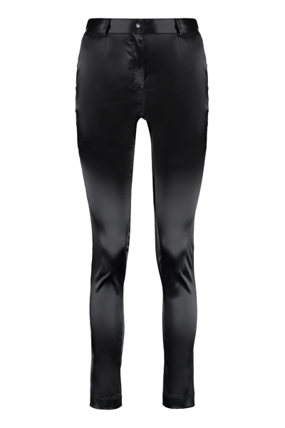 Dolce & Gabbana Skinny-leg Stretch Satin Pants In Black