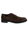 Tod's Brown Wingtip Derby Shoes With Intricate Brogue Detailing