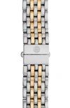 Michele Serein 16 16mm Two-tone Bracelet Watchband In Stainless Steel/gold