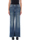 Stella Mccartney Cropped Flared Jeans In Denim In Vintage Dark Blue