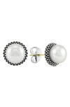 Lagos Sterling Silver Luna Pearl Stud Earrings In Silver/ Pearl