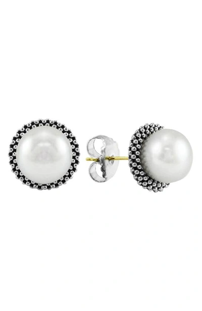 LAGOS LUNA PEARL STUD EARRINGS,01-80848-M