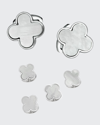 Jan Leslie Men's Clover Mother-of-pearl 6-piece Cufflinks & Tuxedo Stud Set