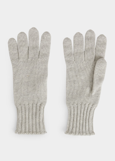 Loro Piana Alpine Baby Cashmere Gloves In Platinum Mel