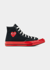 Comme Des Garçons Black Heart Print Sneakers In Black