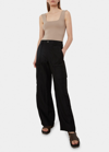 Vince Wide-leg Tencel Cargo Pants In Black