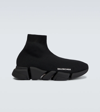 Balenciaga Black Speed Recycle Sock Sneakers In Black