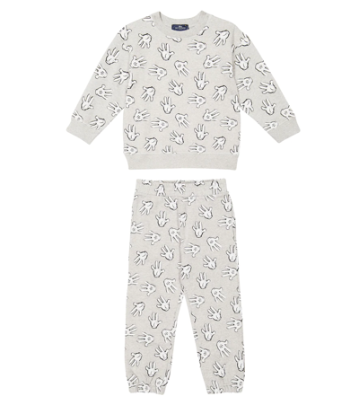 Stella Mccartney Kids' X Disney Sweatshirt And Sweatpants Cotton Set In Grey