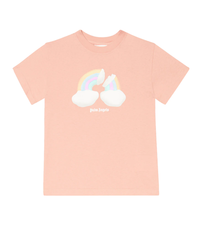 Palm Angels Kids' Rainbow Graphic-print Cotton-jersey T-shirt 4-12 Years In Pink