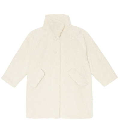 Il Gufo Kids' Mockneck Faux Fur Coat In Natural