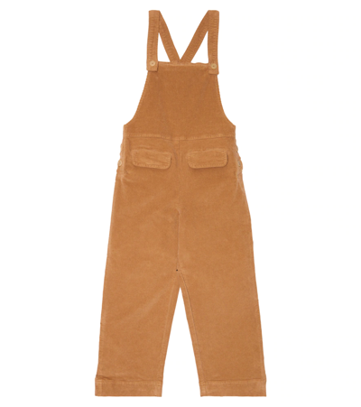 Il Gufo Kids' Cotton Corduroy Dungarees In Beaver Brown