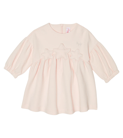 Il Gufo Baby Star-patch Cotton-blend Top In Quartz Pink