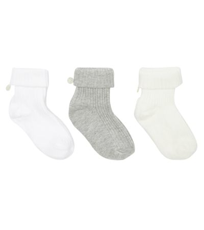 Tartine Et Chocolat Baby Set Of 3 Embellished Socks In Nacre