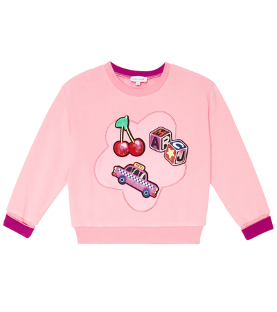 Marc Jacobs Kids' Appliquéd Cotton Sweatshirt In Pink