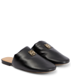 Loewe Anagram Padded Lambskin Flat Mules In Black