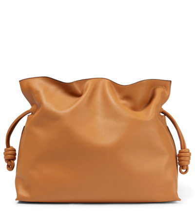 Loewe Flamenco Large Leather Shoulder Bag In Clay Green